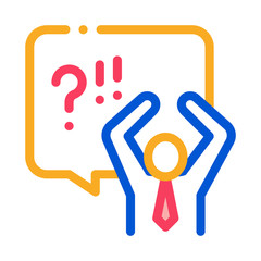 Outraged Human Icon Vector. Outline Outraged Human Sign. Isolated Contour Symbol Illustration