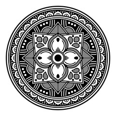 Abstract black and white line drawing, contour image for adult and older children.