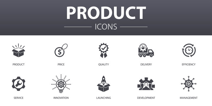 product simple concept icons set. Contains such icons as price, quality,  delivery, development and more, can be used for web, logo, UI/UX Stock  Illustration | Adobe Stock