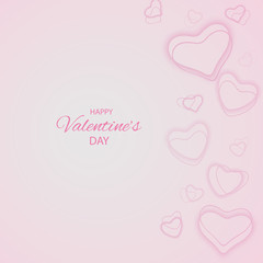 Valentine day background with hearts. pastel soft pink Abstract background made of hearts symbols bokeh with radial gradient
