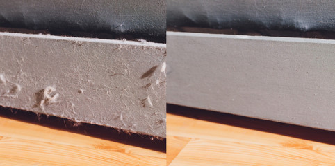 sofa upholstery after cleaning with a steam vacuum cleaner.