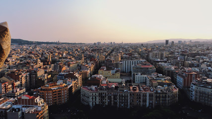 Aerial view of Eixample district in Barcelona