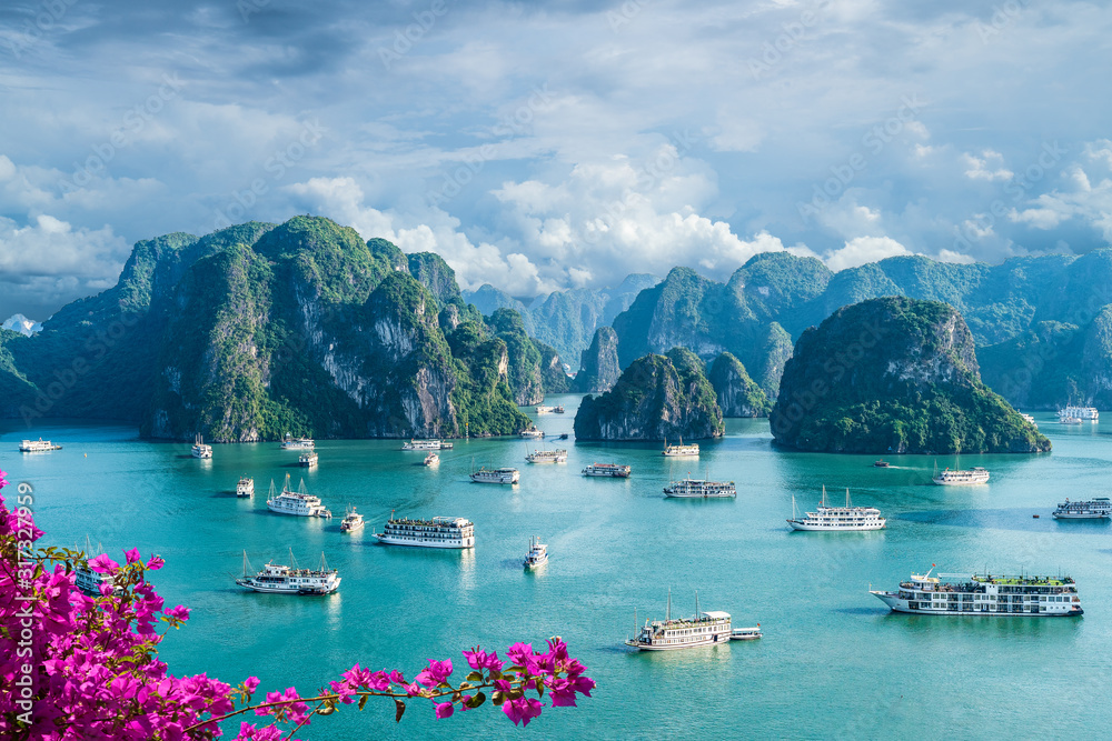 Wall mural landscape with amazing halong bay, vietnam