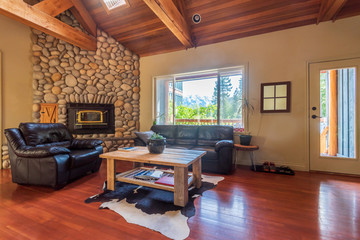 Fragment of interior design of a luxury living room in luxury house.