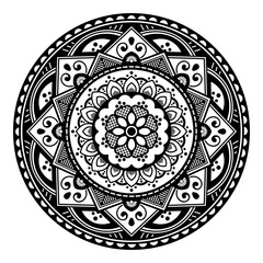 Abstract black and white line drawing, contour image for adult and older children.
