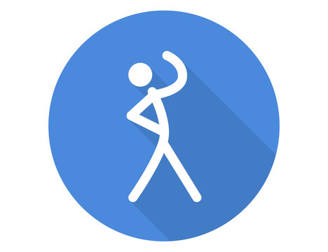 Aerobic icon. Aerobic symbol on blue background.