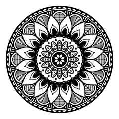 Abstract black and white line drawing, contour image for adult and older children.