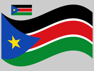 Wave Flag of South Sudan Vector illustration eps 10