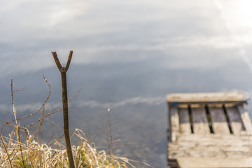 Beautiful lake in early spring
