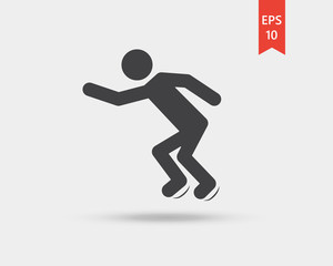 Skating ice vector web icon isolated on white background, EPS 10, top view	