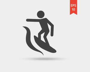 Surfing web icon vector isolated on white background, EPS 10, top view	