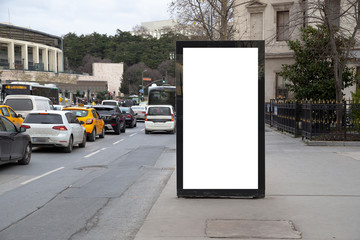 Blank billboard in the street