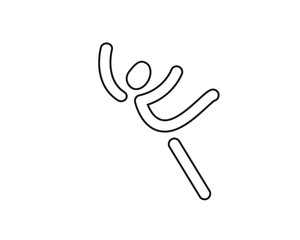 Rhythmic gymnastic. Gymnastics icon vector web icon isolated on white background, EPS 10,  top view