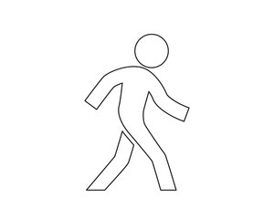 Walk icon, walking man vector web icon isolated on white background, EPS 10, top view	