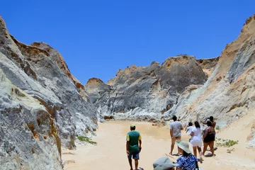 Poster Cliffs in Beberibe, Ceara, Brazil, sands of Morro Branco beach. © jeroks