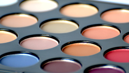 Close-up shadow palette, fashion photo for make up