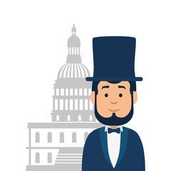 Isolated usa president man and capitol vector design