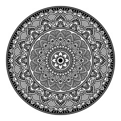 Mandala decorative ornament. Can be used for greeting card, phone case print, etc. Hand drawn background, vector isolated on white. EPS 10 