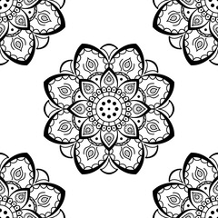 Mandala decorative ornament. Can be used for greeting card, phone case print, etc. Hand drawn background, vector isolated on white. EPS 10 