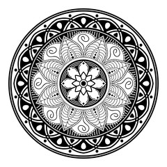 Mandala decorative ornament. Can be used for greeting card, phone case print, etc. Hand drawn background, vector isolated on white. EPS 10 