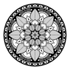 Mandala decorative ornament. Can be used for greeting card, phone case print, etc. Hand drawn background, vector isolated on white. EPS 10 