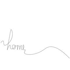 Home word hand drawing vector illustration