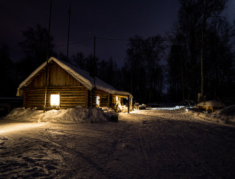 House in Night Forest © Ilya Berezovskiy