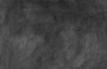 Watercolor black and gray background texture hand painted. Watercolour abstract old monochrome overlay. Ink stains on paper.