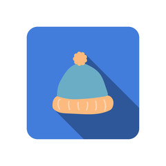 hat flat icon with long shadow vector
