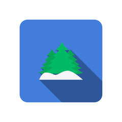 tree flat icon with long shadow vector
