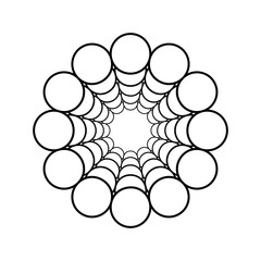 Tunnel of circles, template, icon. Vector illustration.