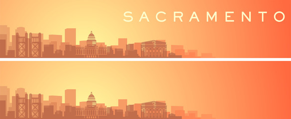 Sacramento Beautiful Skyline Scenery Banner - obrazy, fototapety, plakaty