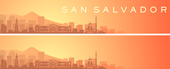 San Salvador Beautiful Skyline Scenery Banner - obrazy, fototapety, plakaty