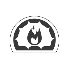 Hearth icon with fire in vector