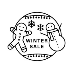 Snowflake snowman icon. Simple line, outline vector elements of winter sale icons for ui and ux, website or mobile application
