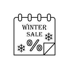 Snowflake calendar icon. Simple line, outline vector elements of winter sale icons for ui and ux, website or mobile application