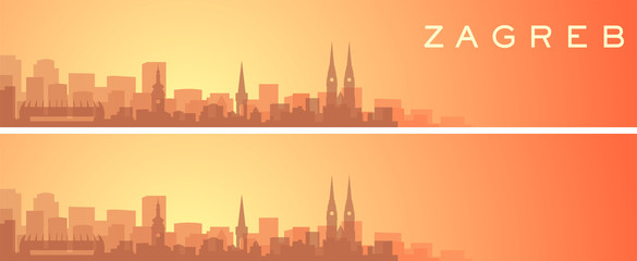 Obraz premium Zagreb Beautiful Skyline Scenery Banner