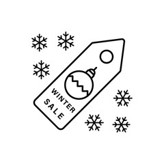 Fototapeta na wymiar Snowflake tag icon. Simple line, outline vector elements of winter sale icons for ui and ux, website or mobile application