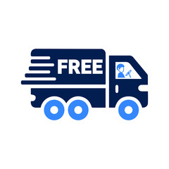 Free delivery van icon, cost free shipping
