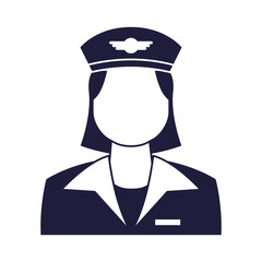 captain pilot avatar isolated icon