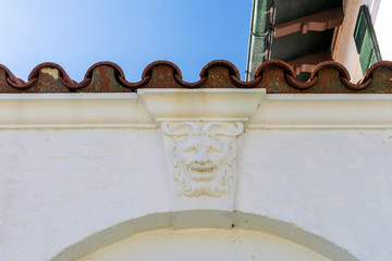 Detail of a beautiful cottage in the historic district of Jekyll Island, Georgia, a southern U.S. slow travel destination.