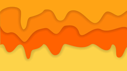 Abstract orange background on paper cut style. Vector illustration