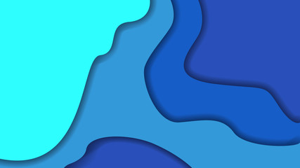 Abstract blue turquoise background on paper cut style. Vector illustration