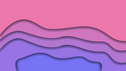 Abstract pink violet background on paper cut style. Vector illustration