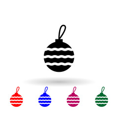 Premium christmas ball multi color icon. Simple glyph, flat vector of winter icons for ui and ux, website or mobile application