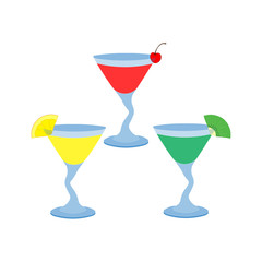 icons of cocktails and drinks, alcoholic beverages, exotic drinks
