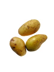 Organic potatoes on white background. Healthy food concept. Vegetables grown in Guatemala