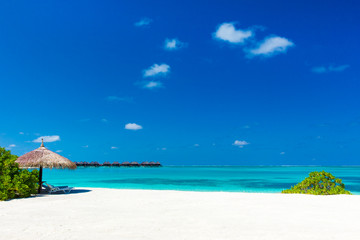  landscape of Maldives beach. Tropical sea . Background for summer holiday and vacation concept.