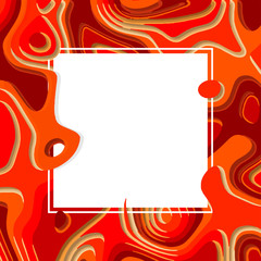 Creative layout made with abstract orange background, square frame.This is a blank for advertising card or invitation. Valentine's day poster.