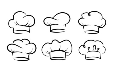 Chefs hat vector set, collection